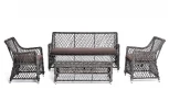 Лаунж-зона из искусственного ротанга на 4 персоны, цвет графит 4SIS Асти AS2C2JT-4-SET graphite