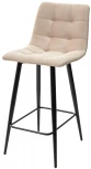 Полубарный стул CHILLI-QB бежевый #5, велюр / черный каркас (H=66cm)