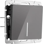 Выключатель одноклавишный с подсветкой (графит акрил) Werkel W1110144 (a064077)