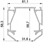 Профиль для монтажа в натяжной ПВХ потолок (S25). 2м Imex Smart Line IL.0050.3400-2-AL
