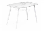 Стеклянный стол Woodville Эмма белый мрамор 462159