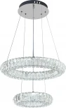 Подвесной светодиодный светильник ярусный Escada Royal 619/S LED 80Вт, 3000К-6000К, Ra>80, ПДУ, изменение цветовой температуры, металл/хрусталь, хром/прозрачный (регулировка яркости, 220V, на тросе, кольцо)