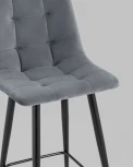 Стул полубарный Stool Group Джанго велюр тёмно-серый высота сиденья 60 см УТ000035296