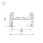 Профиль ARH-WIDE-H16-2000 ANOD (Алюминий) 018816 Arlight