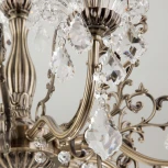 Подвесная люстра Eurosvet 3281 3281/8 античная бронза / прозрачный хрусталь (220V, хрусталь Strotskis, на цепи, подсвечник, свеча)