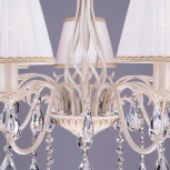 Подвесная люстра Eurosvet 3637 3637/7 белый с золотом / прозрачный хрусталь (220V, хрусталь Strotskis, на цепи)