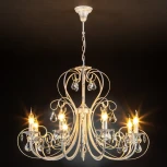 Подвесная люстра Eurosvet 3305 3305/8 белый с золотом / прозрачный хрусталь