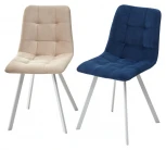 Стул CHILLI-Q SQUARE синий #29, велюр / белый каркас, 4 шт./1 к