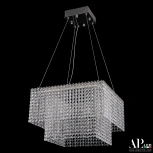 Подвесная люстра светодиодная APL LED Sicilia SH04.42.C.Ni.4000 (220V, хрусталь, на тросе)