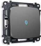 Комплект механизма Ambrella Volt 1-клавишного проходного выключателя с подсветкой 10000K OMEGA MO652040 Антрацит серый QUANT