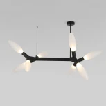 Потолочная люстра Wi-Fi на штанге Eurosvet Covalent 30180 черный (220V, управление смартфоном, голосовое управление, умный дом - Minimir Home, Алиса, Маруся, Салют, на тросе)