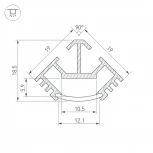 Профиль T45-2000 (CT) (Алюминий) 016938 Arlight T