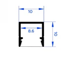 Алюминиевый профиль накладной 10*10 для светодиодной ленты до 8мм Ambrella Alum Profile GP1650BK