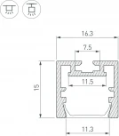 Профиль PDS-ZM-PLUS-2000 ANOD (Arlight, Алюминий) 035020