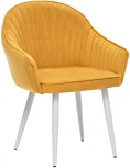 Стул с подлокотниками Вайд, каркас Белый, велюр Горчица 2500000185755 Leset