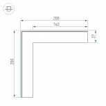 Угол SL-LINIA45-FANTOM внешний (Металл) 030105 Arlight