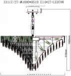 Подвесная люстра Fluorite Delight FL1088-27P (220V, хрусталь, на цепи)