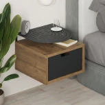 Тумба прикроватная OSLO NIGHTSTAND LEVE (ЛДСП,Металл/Черный,Светло-коричневый) арт.LEV01135