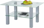 Стол журнальный Кристалл 2 алюминий/прозрачное от фабрики Mebelik