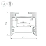 Профиль SL-LINE-2522-2500 BLACK (Алюминий) 033737 Arlight SL-LINE