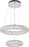 Подвесной светодиодный светильник ярусный Escada Royal 619/S LED 80Вт, 3000К-6000К, Ra>80, ПДУ, изменение цветовой температуры, металл/хрусталь, хром/прозрачный (регулировка яркости, 220V, на тросе, кольцо)