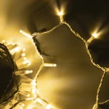 Гирлянда Нить 10м тепло-белая 24В, 100 LED, провод белый каучук 2,3мм, IP65 Laitcom ECO100-8-1WW