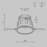 Встраиваемый светильник под гипсокартон Wise 3000K 10W Maytoni DL057-10W3K-W (LED, 220V, круглые)