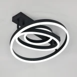 Потолочная люстра светодиодная с таймером Escada Enke 10266/3LED 80Вт, с ПДУ, металл/акрил, черный (220V, кольцо)
