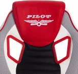 Кресло PILOT кож/зам/ткань, черный перфорированный/св.серый/красный, 36-6/06/TW-14/36-161 Tetchair 15288