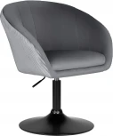 Кресло дизайнерское DOBRIN EDISON BLACK (серый велюр (1922-19)) 8600_BlackBase-LM BLACK, цвет сиденья серый (1922-19), основания черный