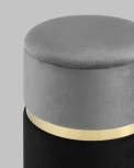 Пуф Кэрри с ящиком велюр серо-черный УТ000025555