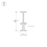 Профиль-держатель FOLED-RAIL-2000 (Алюминий) 025232 Arlight FOLED
