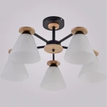 Потолочная люстра на штанге Reluce 01625-0.3-05 BK+WOOD (220V)