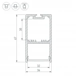 Профиль SL-LINE-3667-2000 ANOD (Алюминий) 019299 Arlight SL-LINE