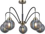 Потолочная люстра на штанге ILLUMICO IL0433-5PSQ-79 BK AB (220V, шар)