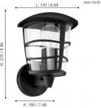 Настенный фонарь уличный Eglo Aloria 93097 (220V, IP44)