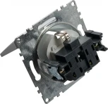 Розетка с заземлением защитной крышкой и шторками (серебро) Stekker Катрин 39580