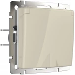 Розетка влагозащ. с зазем. с защит. крышкой и шторками (слоновая кость) Werkel W1171203 (a051491)