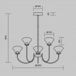 Потолочная люстра на штанге светодиодная Maytoni Dynasty MOD402PL-L30BS3K (220V)