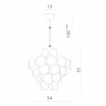 Подвесная люстра каскадная Divinare Chloe 7566/02 SP-8 (220V, хрусталь, на цепи)