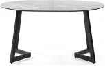 Стеклянный стол Woodville Алингсос 100(140)х100х76 белый мрамор / черный 532387