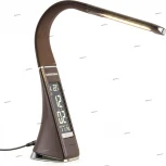 Офисная настольная лампа светодиодная коричневый с будильником Elektrostandard ELARA TL90220 (диммер, сенсорный выключатель)