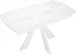 Стол DikLine SFU140 стекло белое мрамор глянец/подстолье белое/опоры белые (2 уп.) 00-00070109