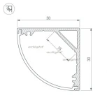 Профиль SL-KANT-H30-2000 ANOD (Алюминий) 019333 Arlight SL-KANT