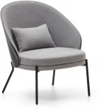 Кресло Eamy светло-серое из шпона ясеня с черной отделкой La Forma (ex Julia Grup) арт.150957