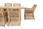 Обеденная группа плетеная, цвет соломенный 4SIS Латте LC6T-7-SET