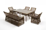 Обеденная группа плетеная на 6 персон, цвет соломенный 4SIS Катания KATS2C4T-6-SET