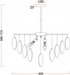Потолочная люстра каскадная на штанге Freya Porto FR5104PL-06BS (220V)