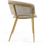 Стул Konnie из бежевой синели со стальными ножками и золотой отделкой La Forma (ex Julia Grup) арт.110295