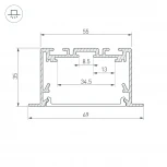 Профиль S2-LINIA69-F-2500 SEAMLESS ANOD (Алюминий) 029470 Arlight
